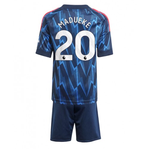 Stroje piłkarskie Arsenal Noni Madueke #20 Koszulka Wyjazdowej dla dzieci 2025-26 Krótki Rękaw (+ szorty)
